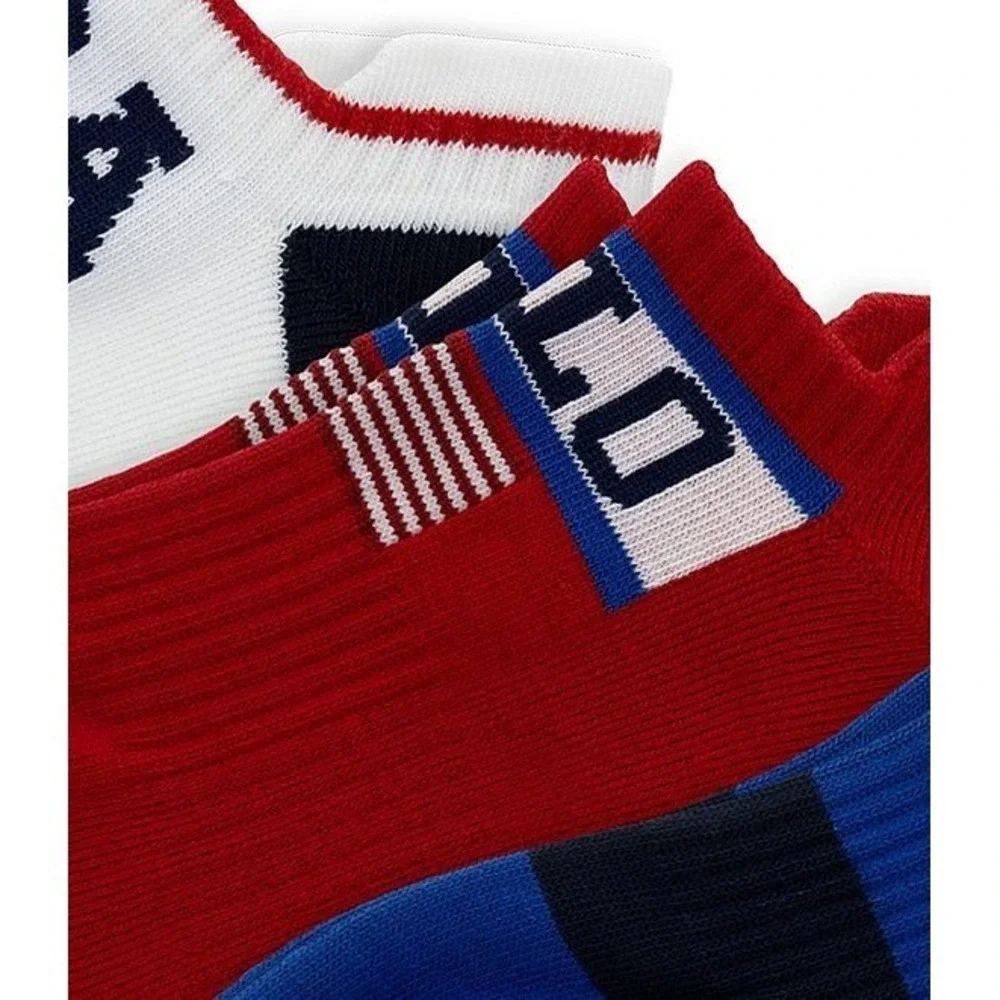 Polo Ralph Lauren Mens 6 Pack No Show Low Cut Socks USA Flag